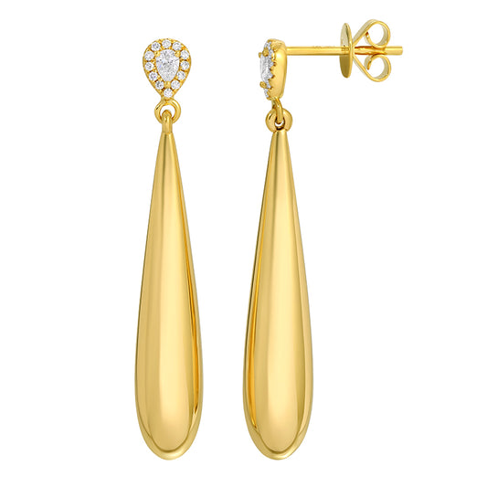 14K YELLOW GOLD DIAMOND DROP EARRINGS