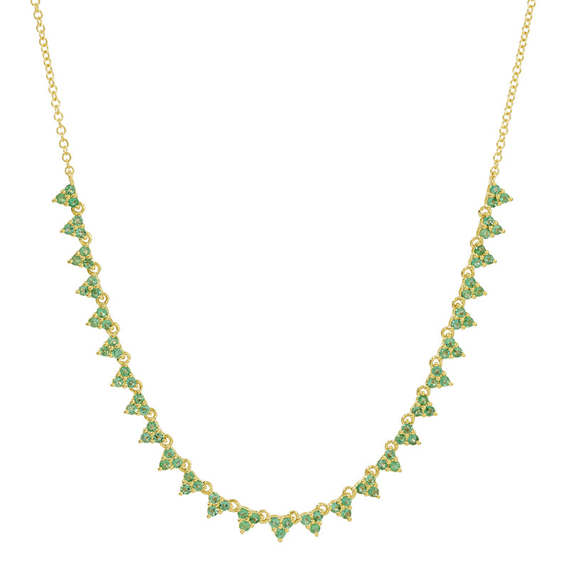 14K YELLOW GOLD EMERALD NECKLACE