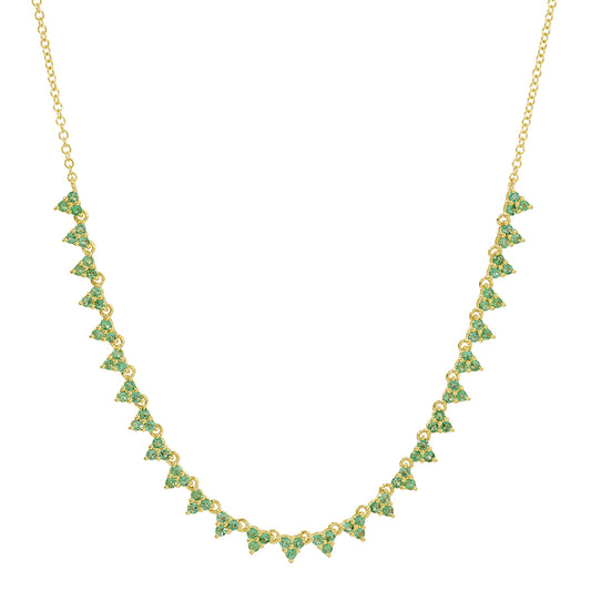 14K YELLOW GOLD EMERALD NECKLACE