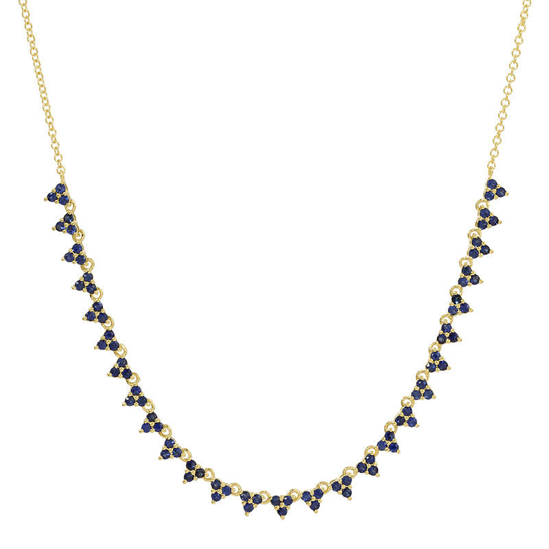 14K YELLOW GOLD SAPPHIRE NECKLACE