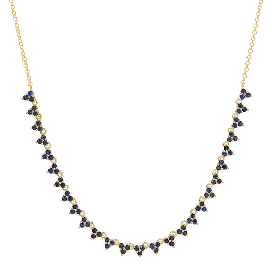14K YELLOW GOLD SAPPHIRE NECKLACE