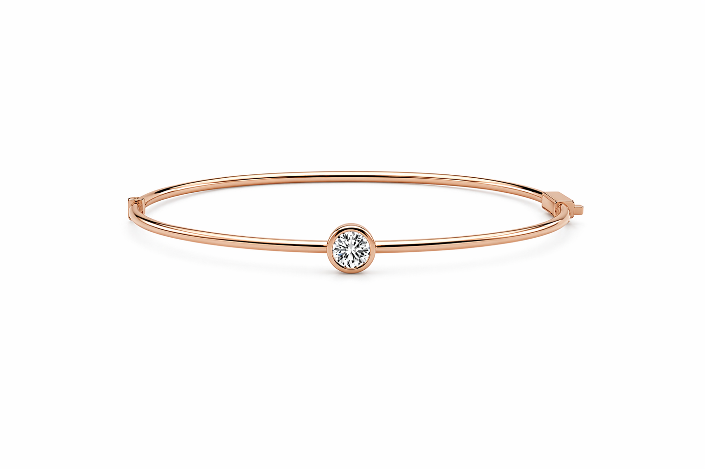 FOREVERMARK 18K ROSE GOLD AND DIAMOND BANGLE BRACELET