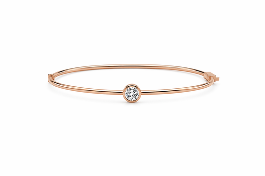 FOREVERMARK 18K ROSE GOLD AND DIAMOND BANGLE BRACELET