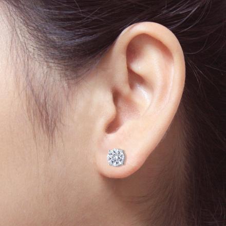 2. 40 CTTW LAB GROWN ROUND BRILLIANT CUT DIAMOND STUD EARRINGS