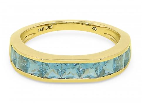 14K YELLOW GOLD SWISS BLUE TOPAZ RING