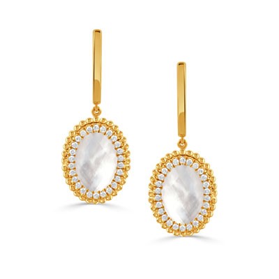 18K YELLOW GOLD OVAL DROP EARRINGS