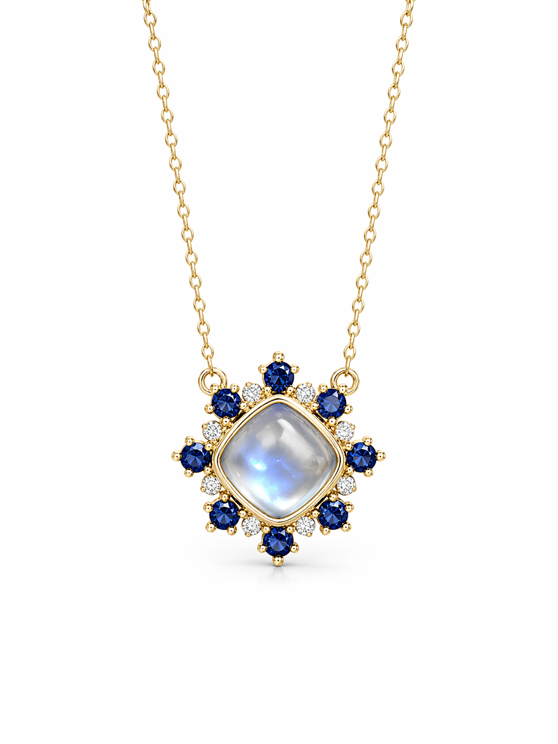 18K YELLOW GOLD MOONSTONE PENDANT
