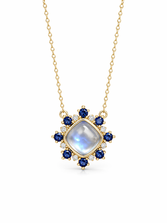 18K YELLOW GOLD MOONSTONE PENDANT