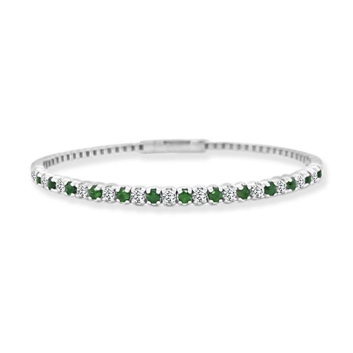 EMERALD AND DIAMOND BANGLE