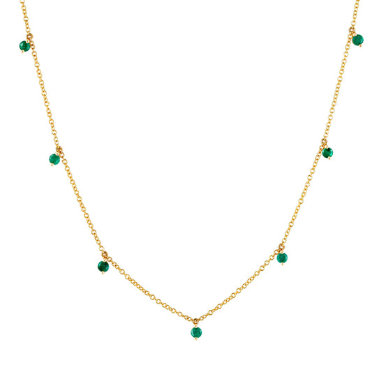 14K YELLOW GOLD EMERALD NECKLACE