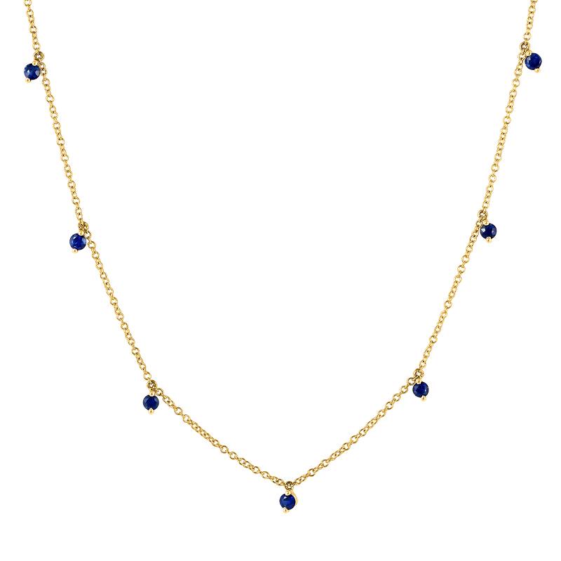 14K YELLOW GOLD SAPPHIRE NECKLACE
