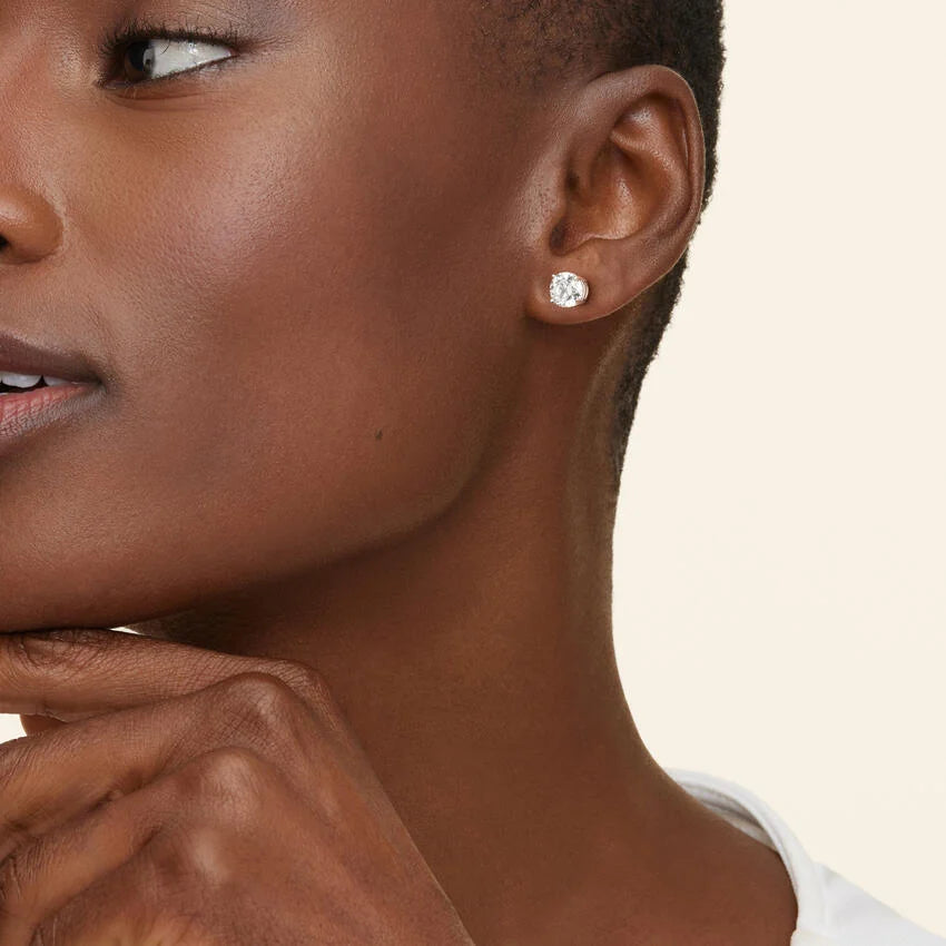 3.18 CTTW LAB GROWN ROUND DIAMOND STUD EARRINGS