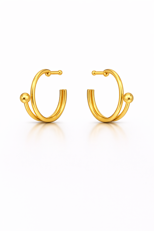 14K YELLOW GOLD SPRIAL EARRING