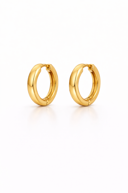 14K YELLOW GOLD SQUARE TUBE HOOPS