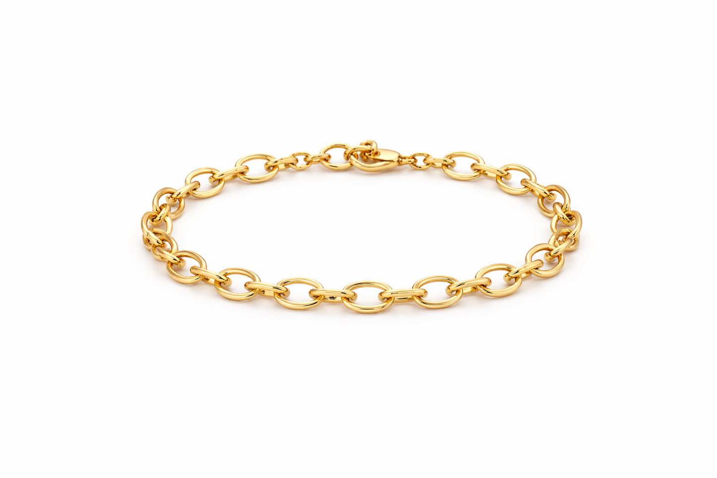 14K YELLOW GOLD OVAL LINK BRACELET