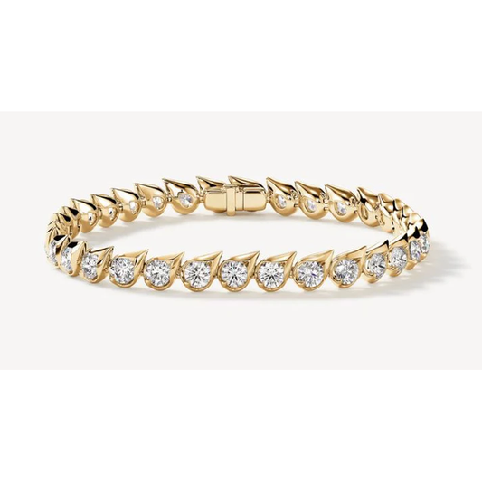 HEARTS ON FIRE 18K YELLOW GOLD DIAMOND LU DROPLET BRACELET