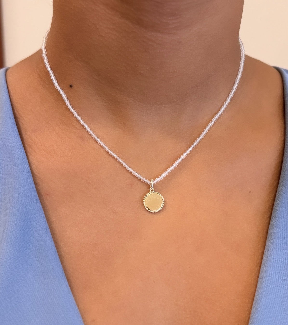 14K YELLOW GOLD ENGRAVEBALE DISC CHARM