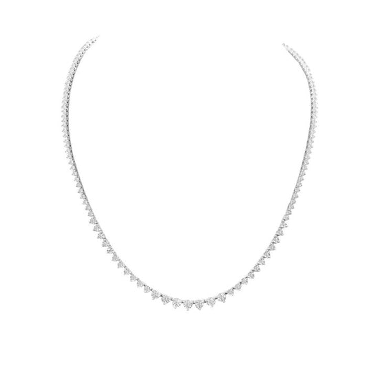 18K WHITE GOLD DIAMOND "MIRACLE  TOP" GRADUATED TENNIS NECKLACE