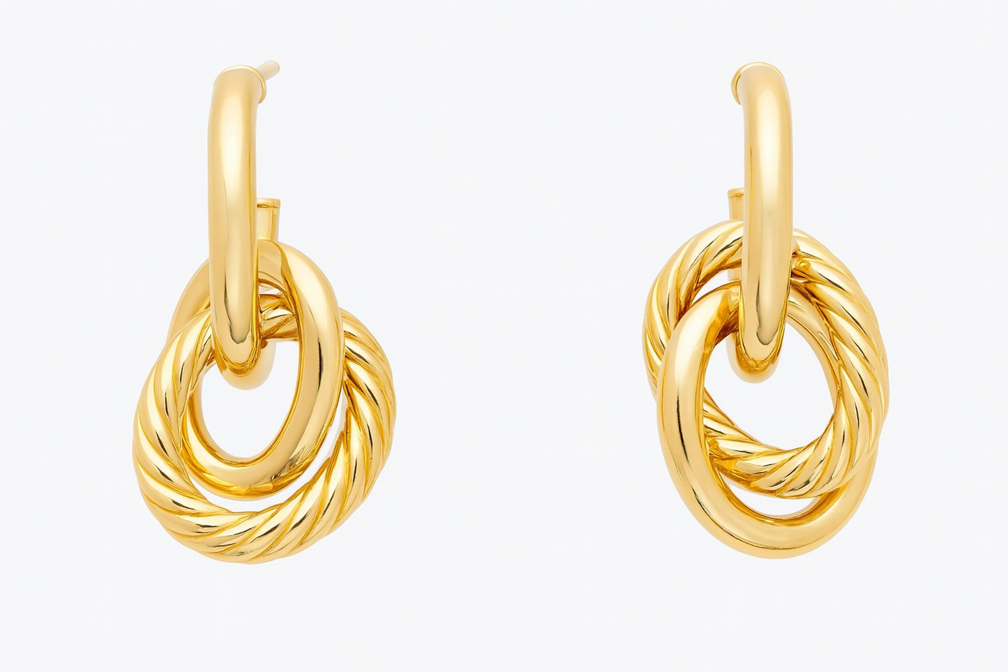 14K YELLOW GOLD DOOR KNOCKER DROP EARRINGS