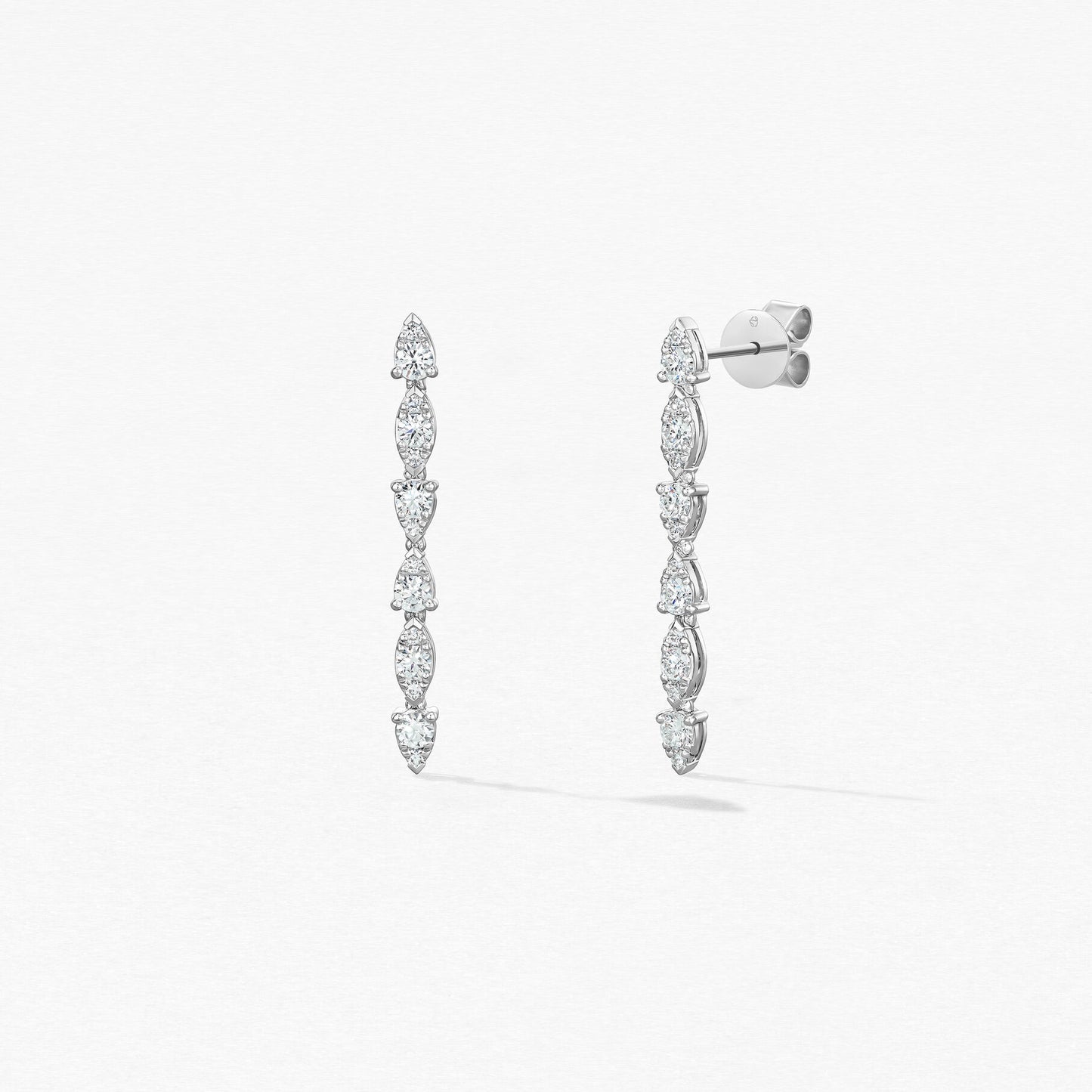 HEARTS ON FIRE 18K WHITE GOLD DIAMOND AERIAL DEWDROP EARRINGS