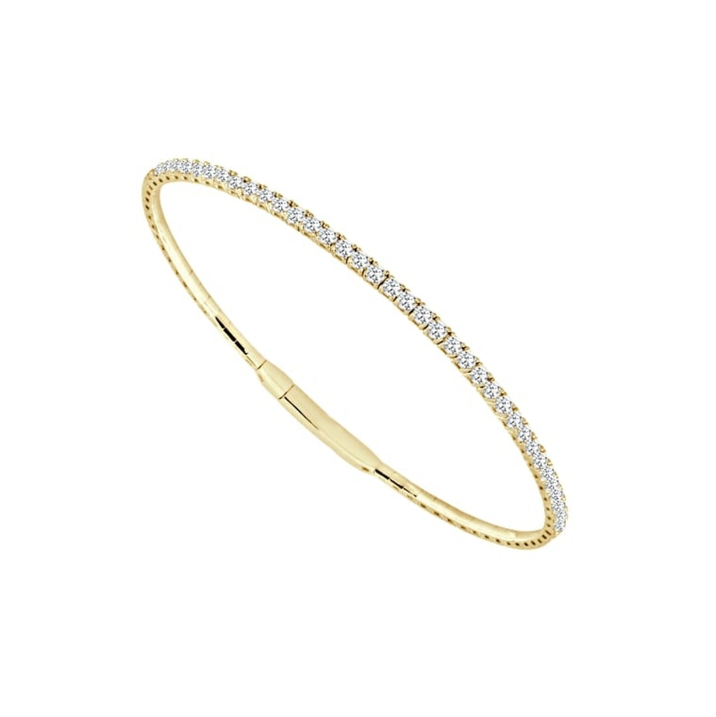 14K YELLOW GOLD DIAMOND FLEX BANGLE