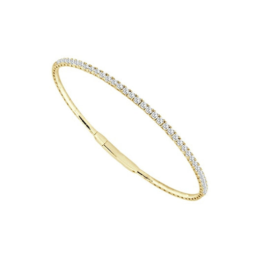 14K YELLOW GOLD DIAMOND FLEX BANGLE