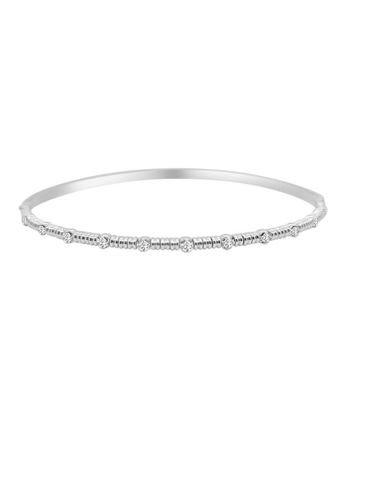 14K WHITE GOLD DIAMOND FLEX BANGLE