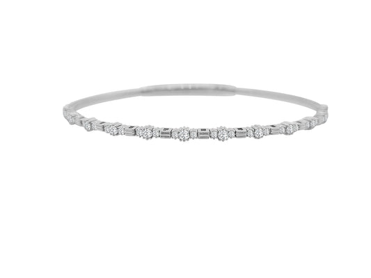 14K WHITE GOLD DIAMOND FLEX BANGLE