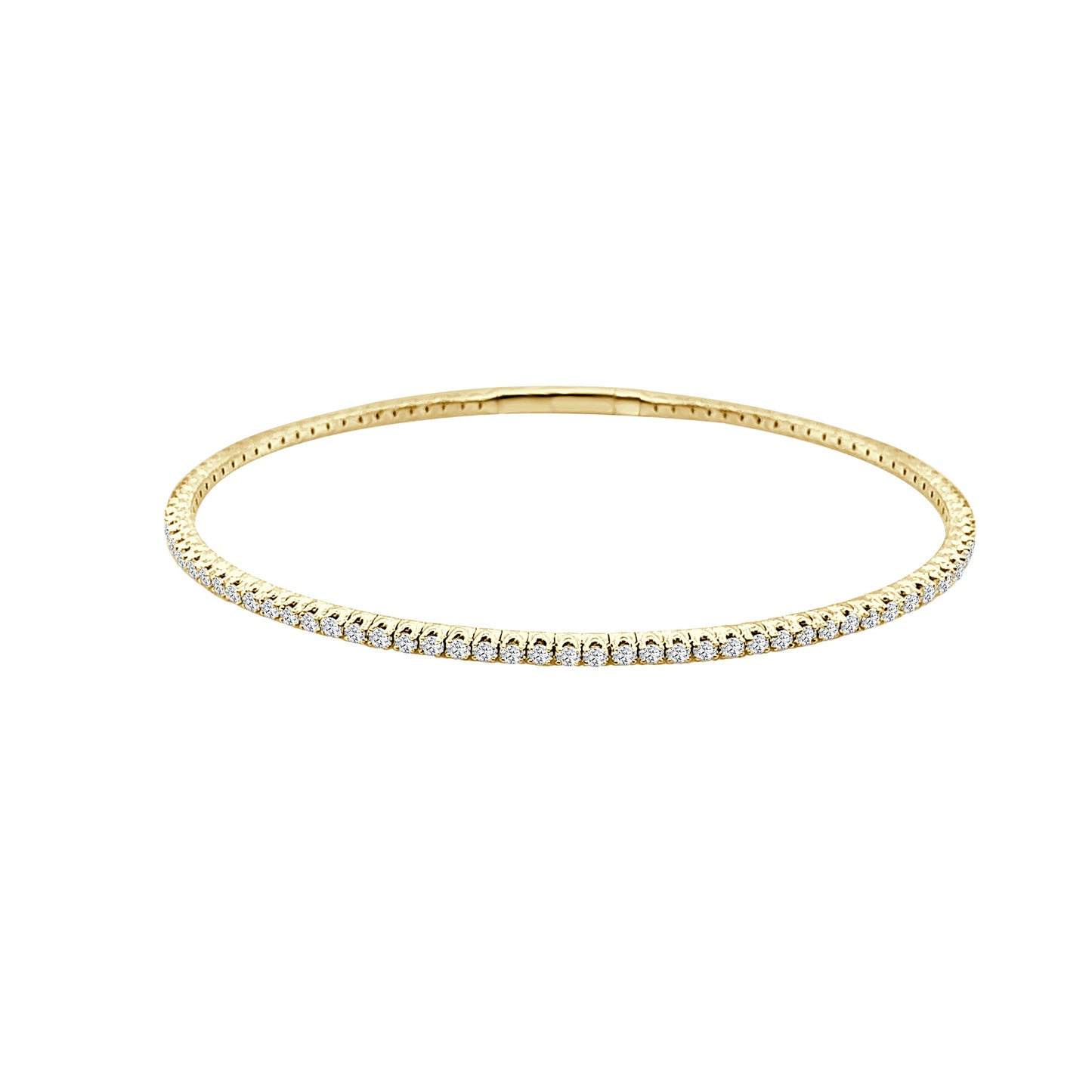 14K YELLOW GOLD DIAMOND ETERNITY FLEX BANGLE