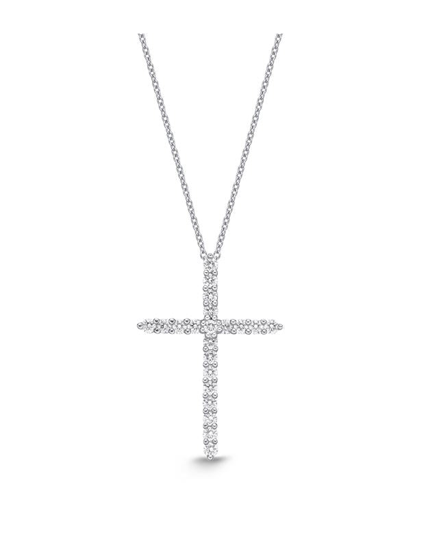 18K WHITE GOLD DIAMOND CROSS