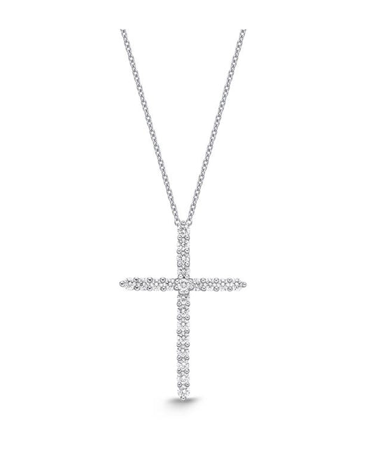 18K WHITE GOLD DIAMOND CROSS