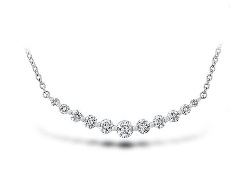 18K WHITE GOLD DIAMOND 'SMILE' NECKLACE