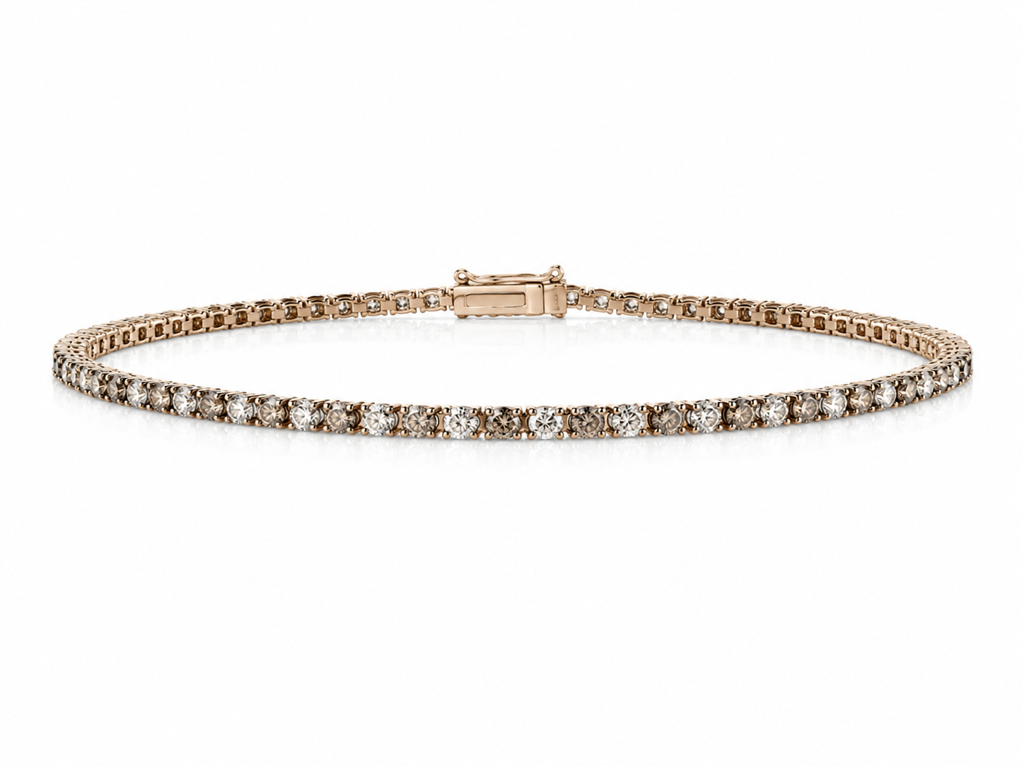 CHAMPGANE AND WHITE DIAMOND TENNIS BRACELET