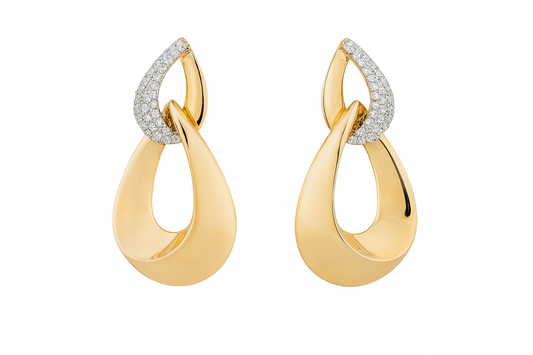 14K YELLOW GOLD DIAMOND DROP EARRINGS