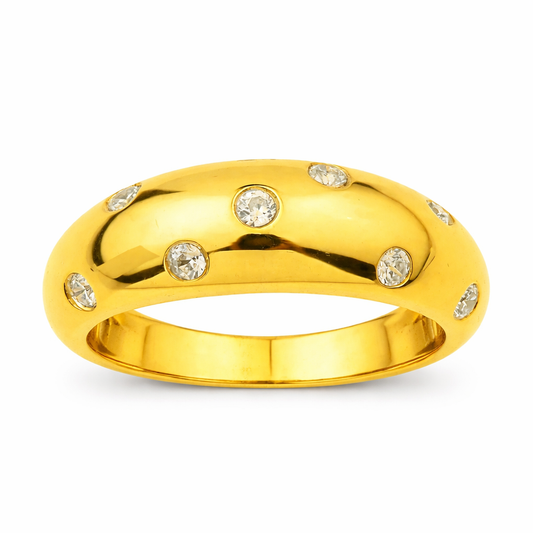 18K YELLOW GOLD DIAMOND RING