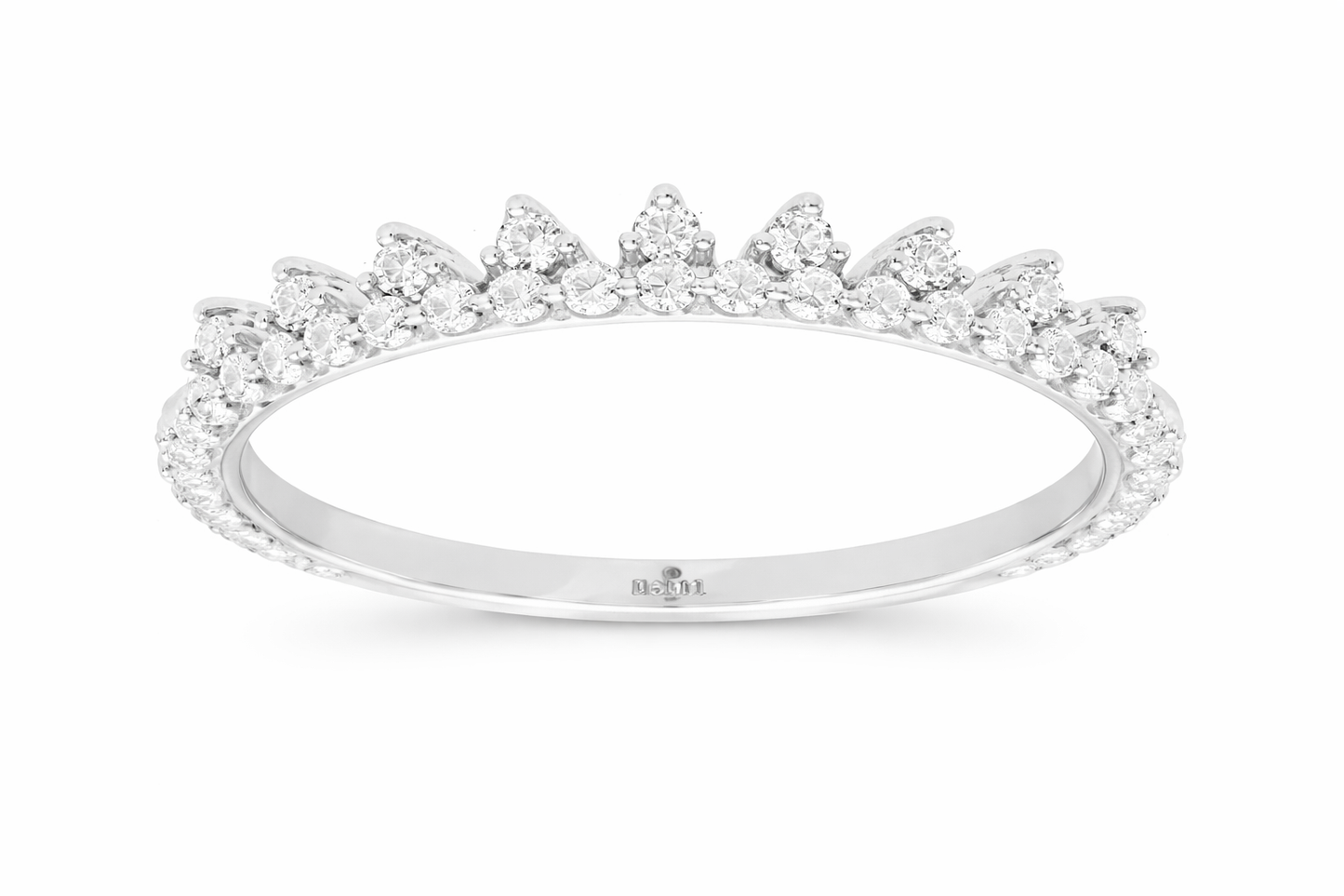 14K WHITE GOLD DIAMOND BEADED FASHION RING