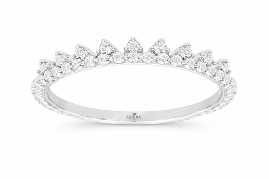 14K WHITE GOLD DIAMOND BEADED FASHION RING