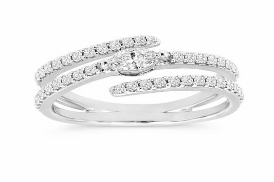 14K WHITE GOLD DIAMOND 'WRAP AROUND' RING