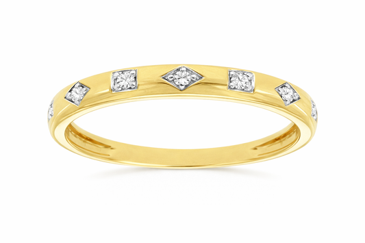14K YELLOW GOLD DIAMOND FLUSH SET BAND