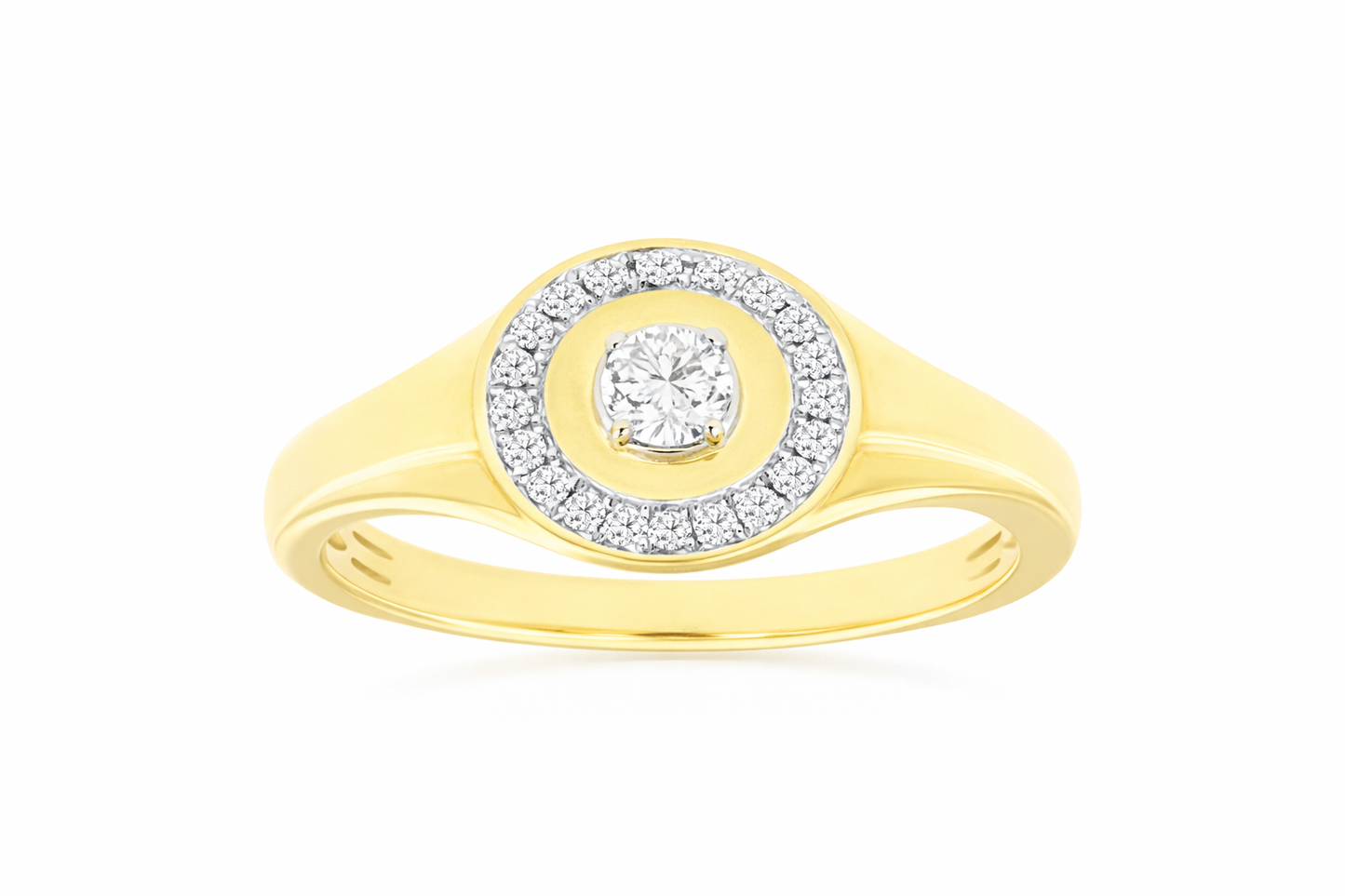 14K YELLOW GOLD OVAL DIAMOND FASHION RING