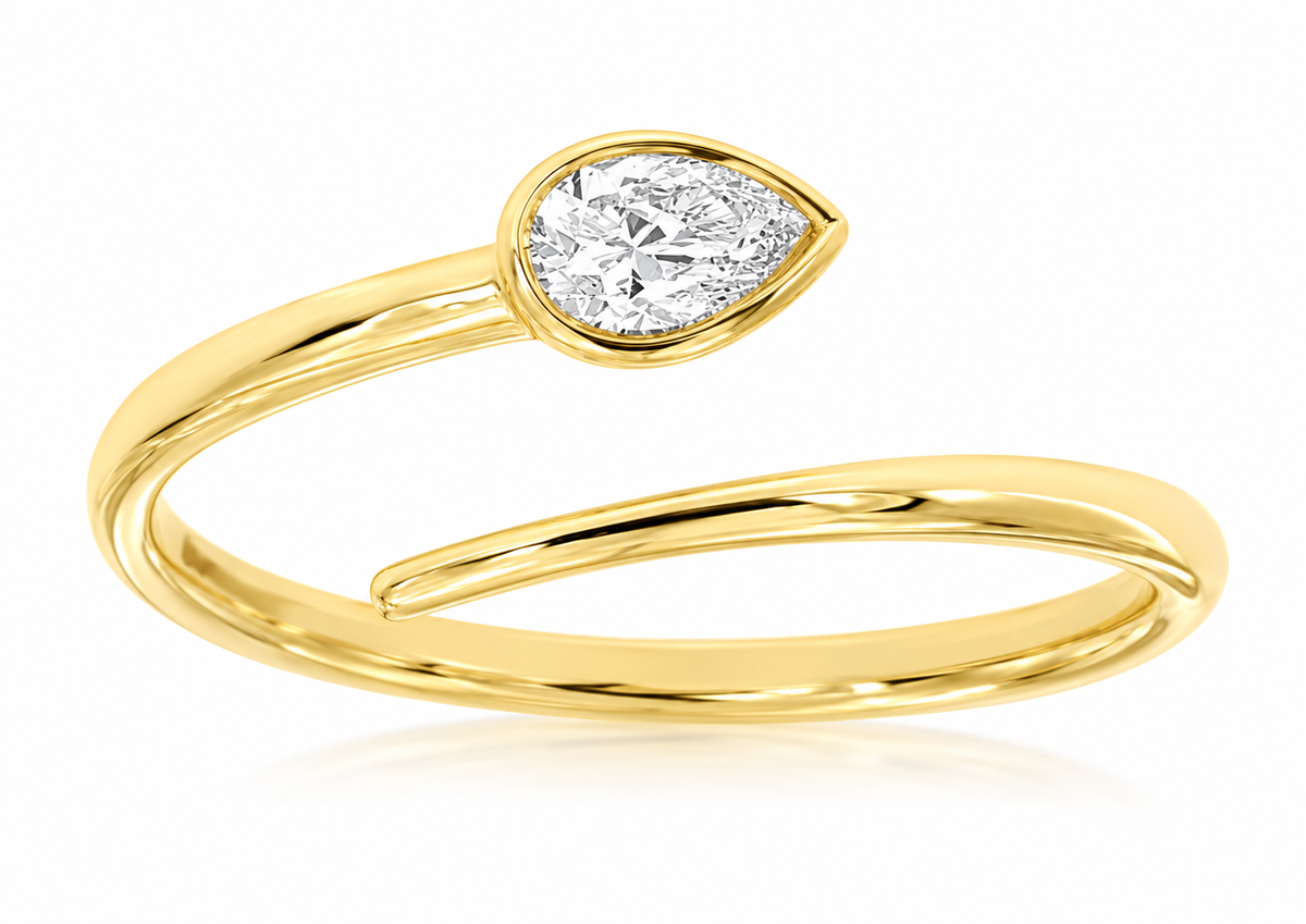 14K YELLOW GOLD DIAMOND WRAP RING