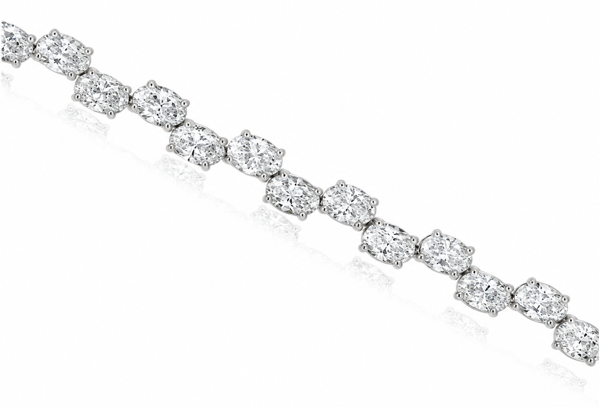 6.60CTW OVAL NATURAL EARTH MINED DIAMOND TENNIS BRACELET