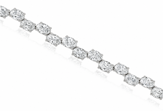 6.60CTW OVAL NATURAL EARTH MINED DIAMOND TENNIS BRACELET