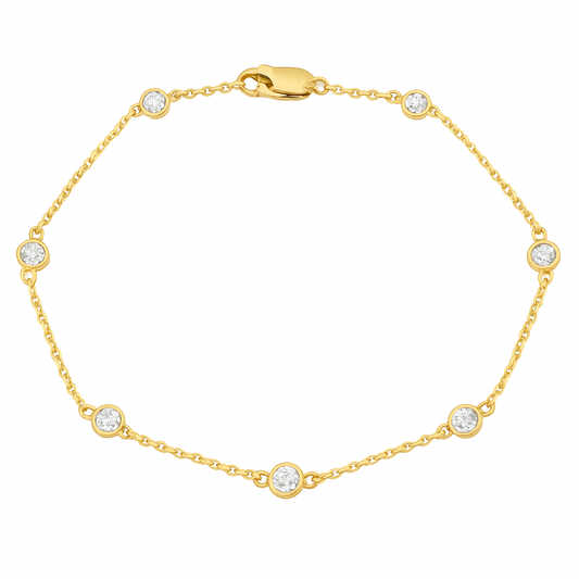14K YELLOW GOLD DIAMOND BY THE YARD BRACELET