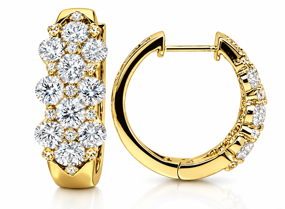 1.80CTW NATURAL EARTH MINED DIAMOND HUGGIE HOOPS