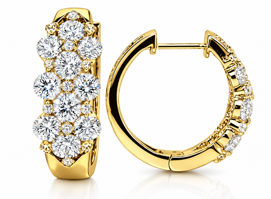1.80CTW NATURAL EARTH MINED DIAMOND HUGGIE HOOPS