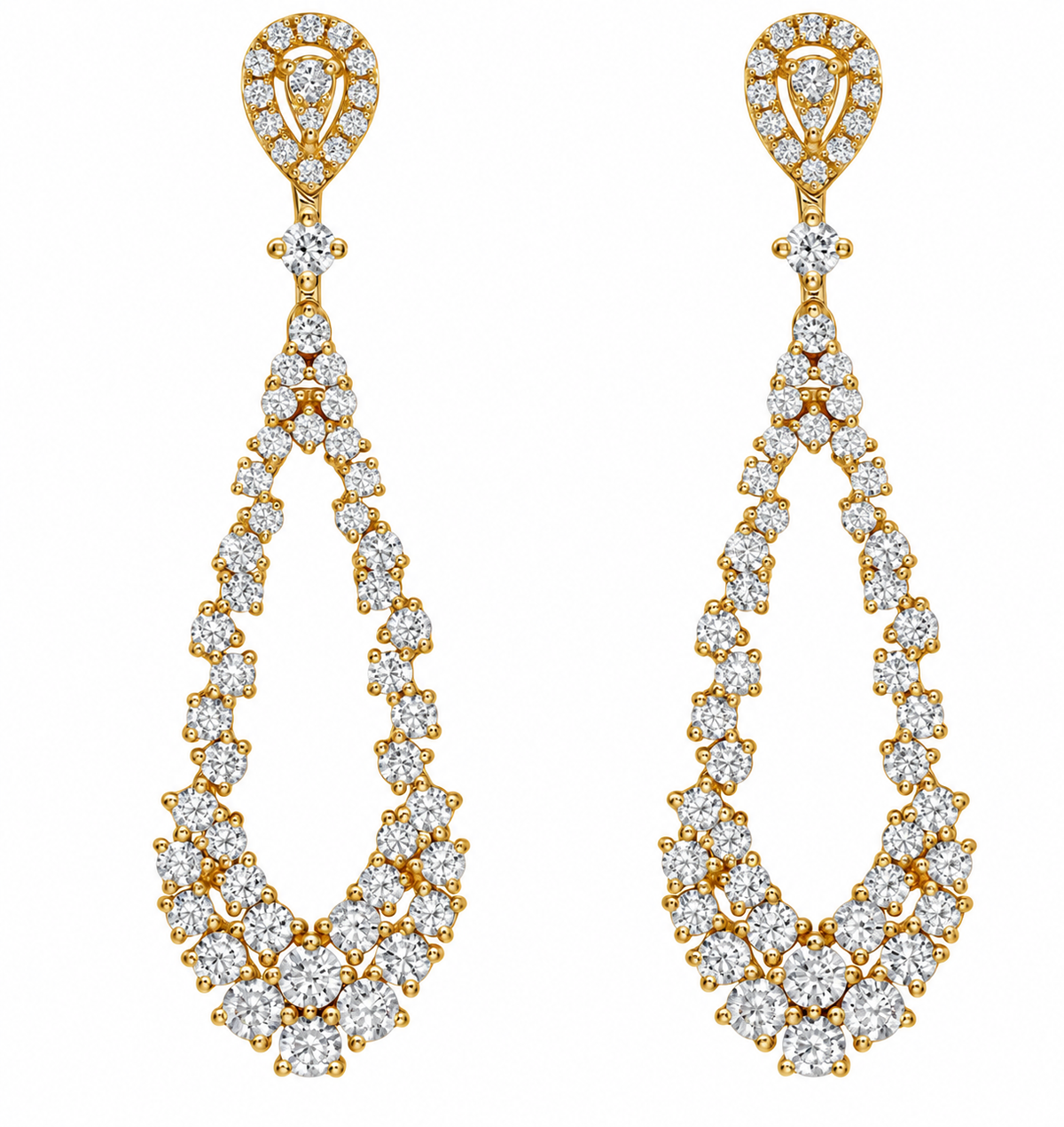 2.64CTW NAUTRAL DIAMOND PEAR SHAPE DANGLE EARRINGS