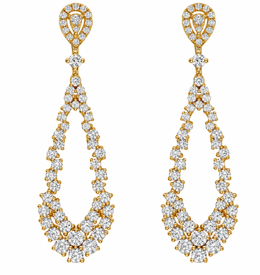 2.64CTW NAUTRAL DIAMOND PEAR SHAPE DANGLE EARRINGS