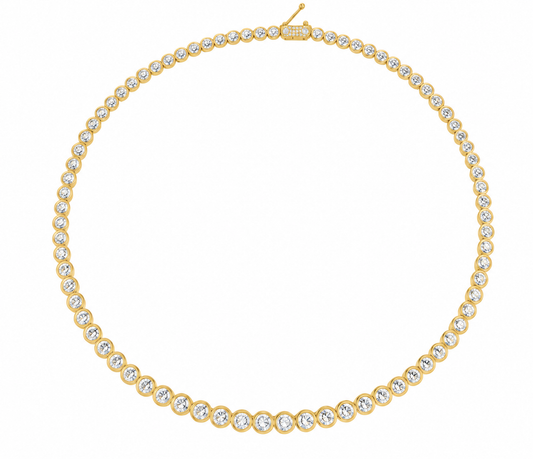 14K YELLOW GOLD DIAMOND MIRCALE TOP NECKLACE