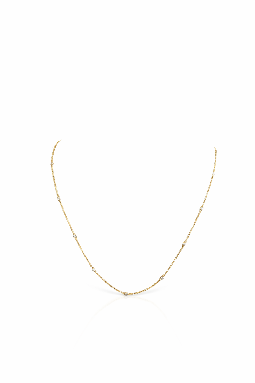 14K YELLOW GOLD DIAMOND BY THE YARD NECKLACE